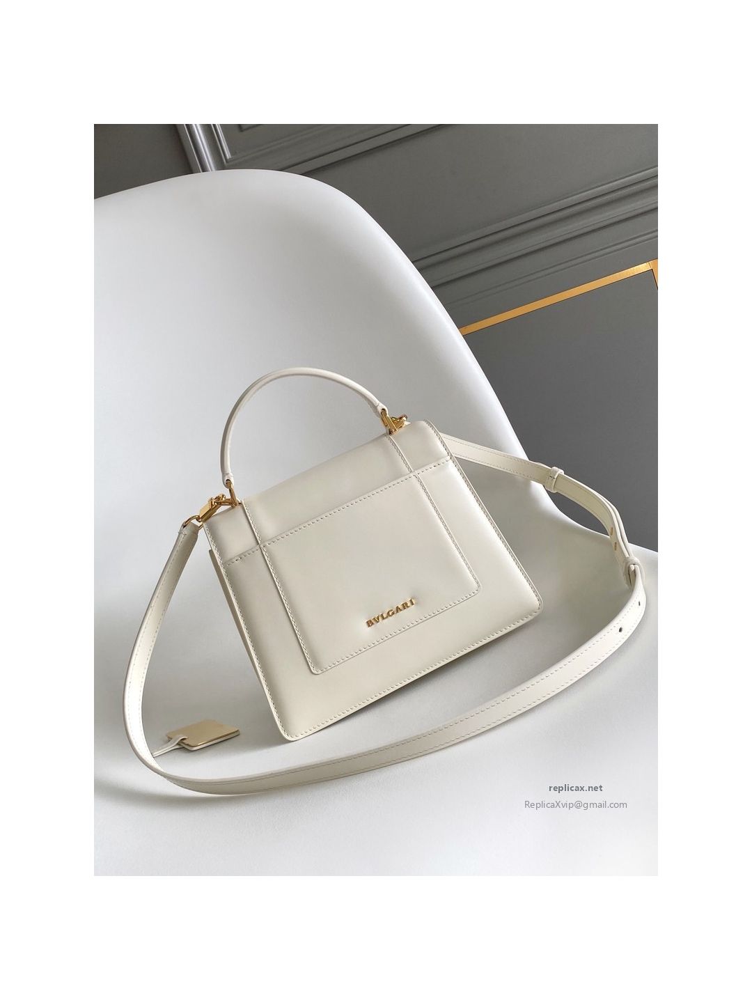 Bvlgari Serpenti Forever Medium Top Handle Bag Ivory Calfskin