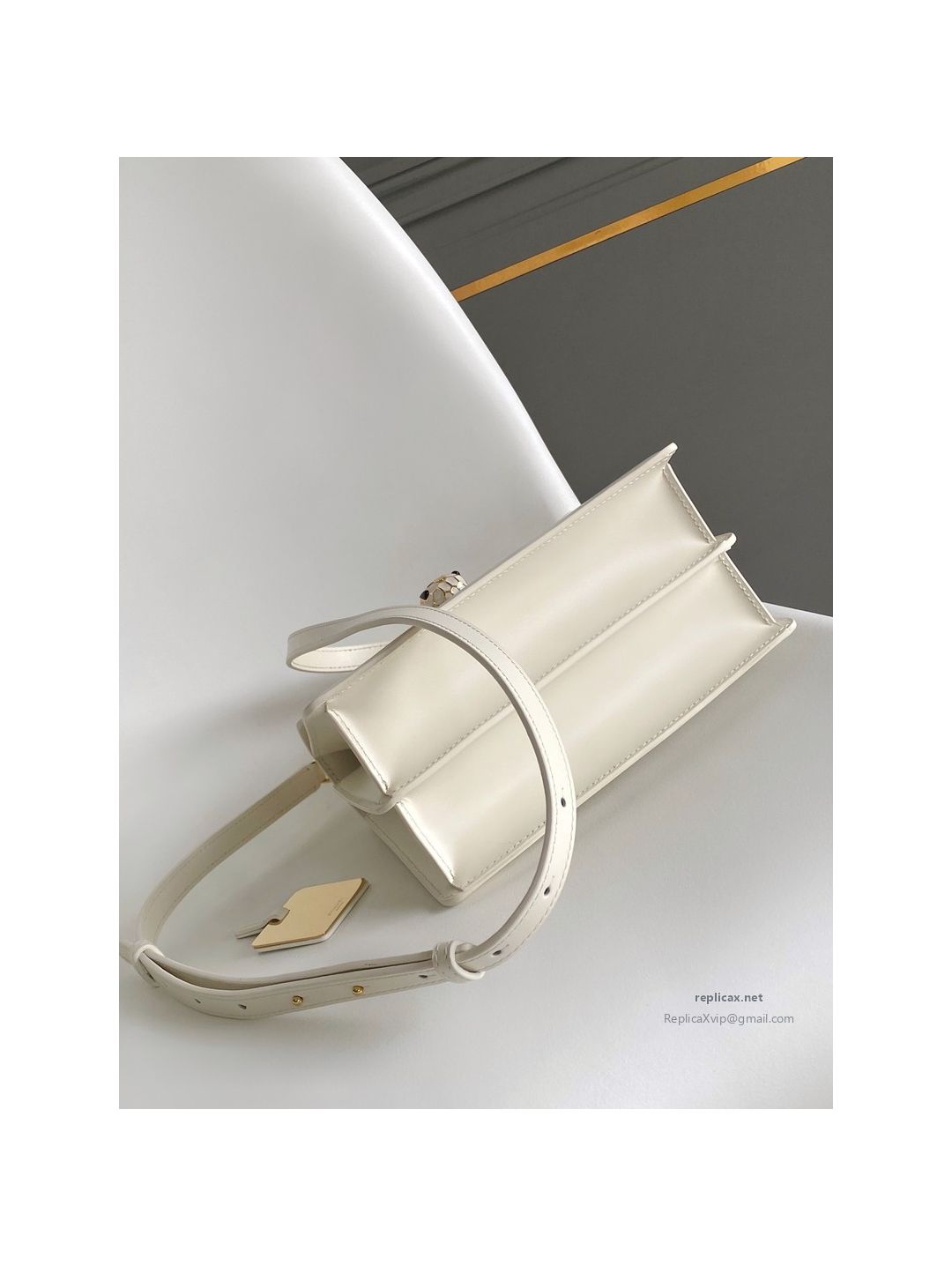 Bvlgari Serpenti Forever Medium Top Handle Bag Ivory Calfskin