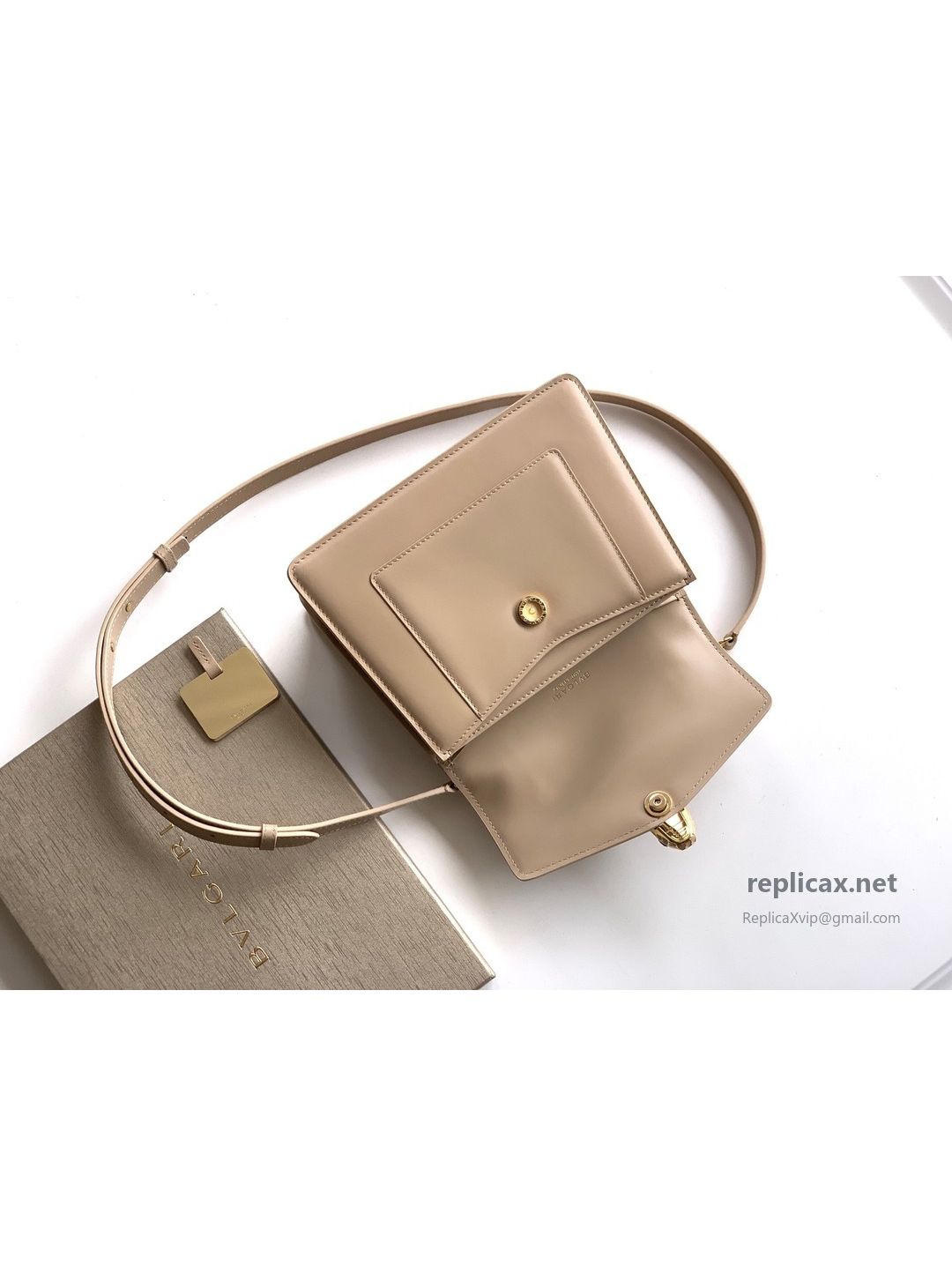 Bvlgari Serpenti Forever Medium Top Handle Bag Taupe Calfskin