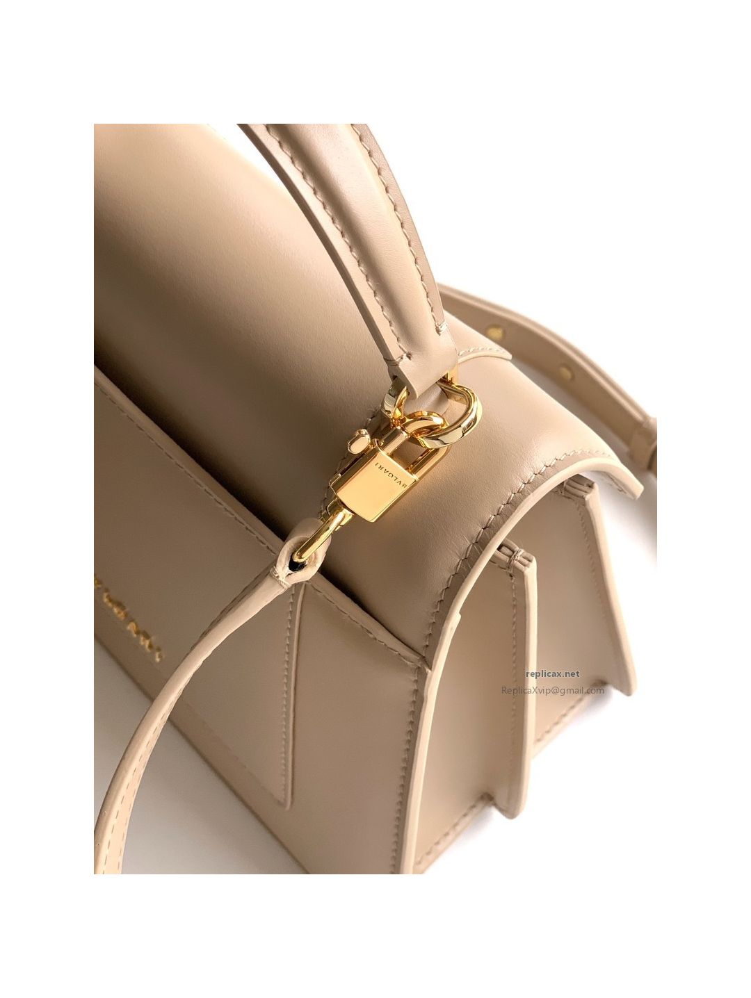 Bvlgari Serpenti Forever Medium Top Handle Bag Taupe Calfskin