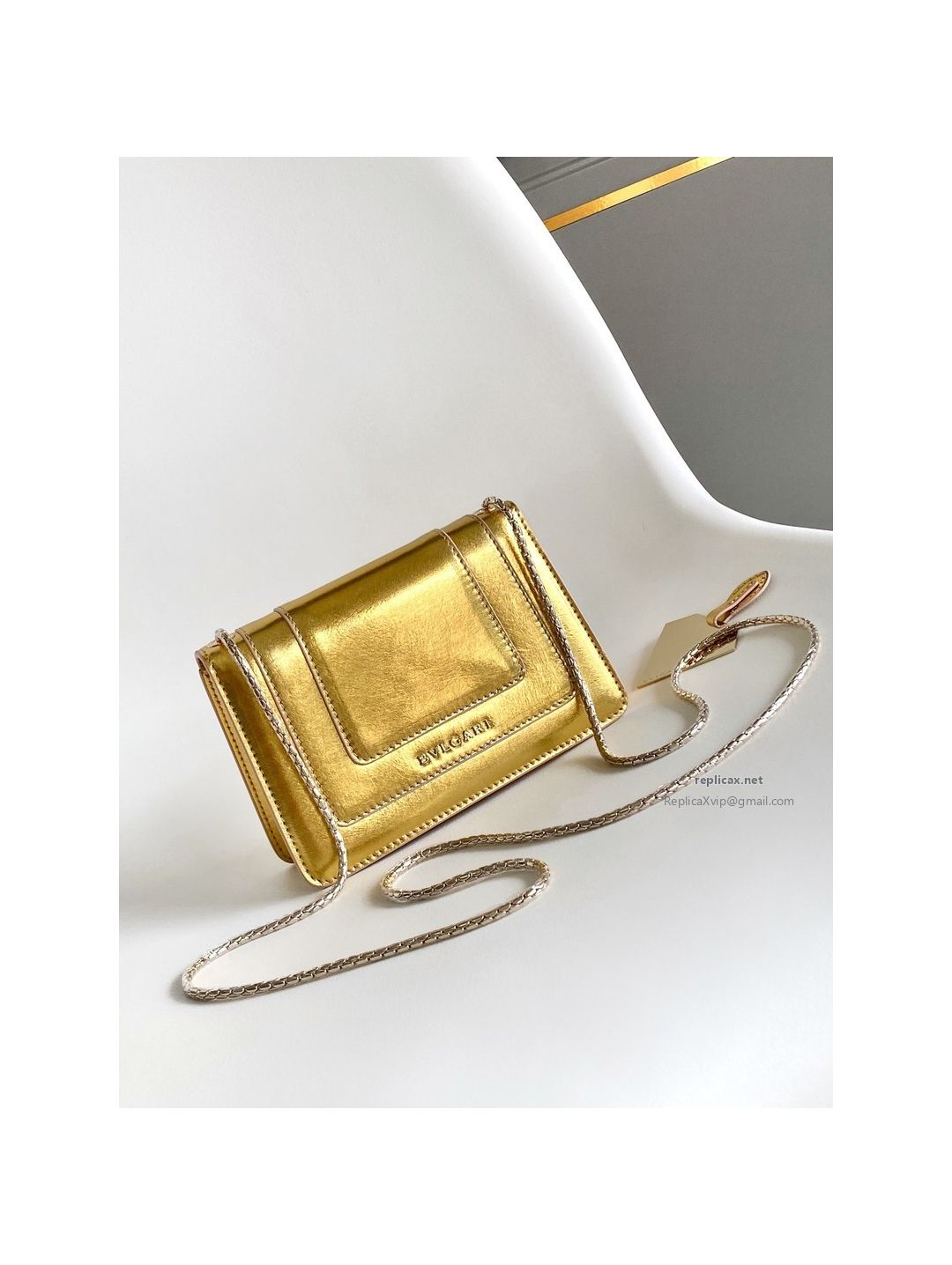 Bvlgari Serpenti Forever Mini Crossbody Bag Deep Gold Textured Calfskin