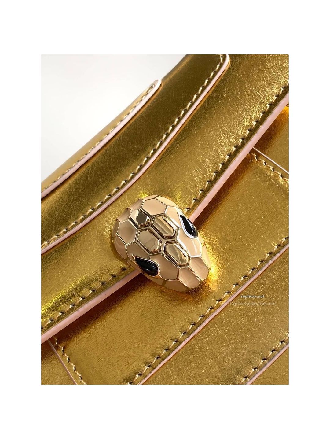 Bvlgari Serpenti Forever Mini Crossbody Bag Deep Gold Textured Calfskin