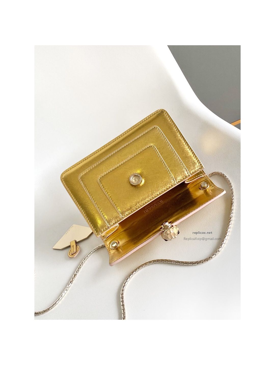Bvlgari Serpenti Forever Mini Crossbody Bag Deep Gold Textured Calfskin