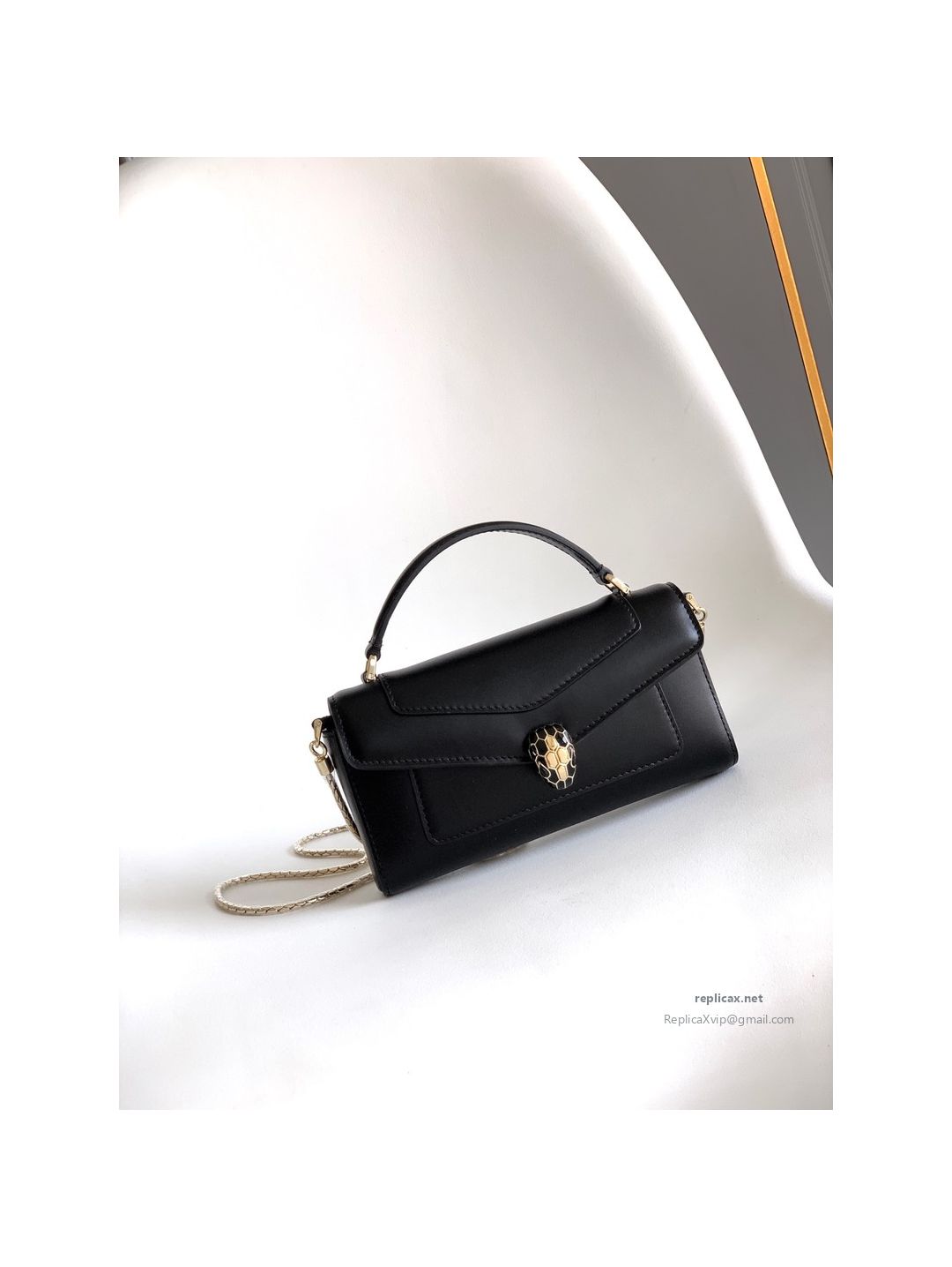 Bvlgari Serpenti Forever Phone Bag Black Calfskin