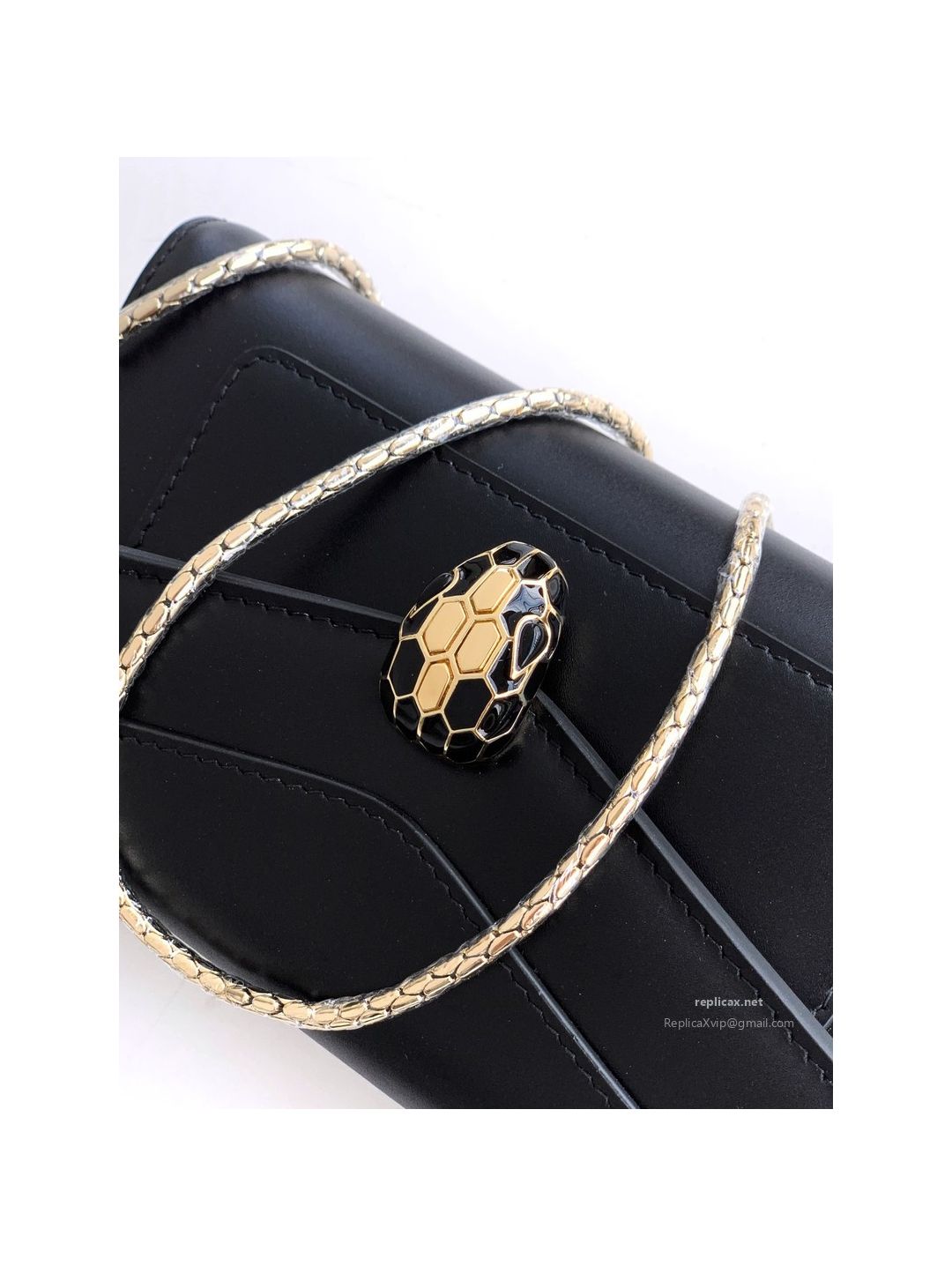 Bvlgari Serpenti Forever Phone Bag Black Calfskin