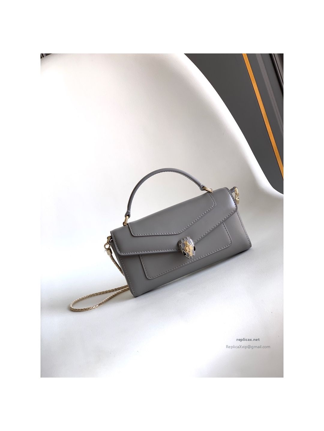 Bvlgari Serpenti Forever Phone Bag Grey Calfskin