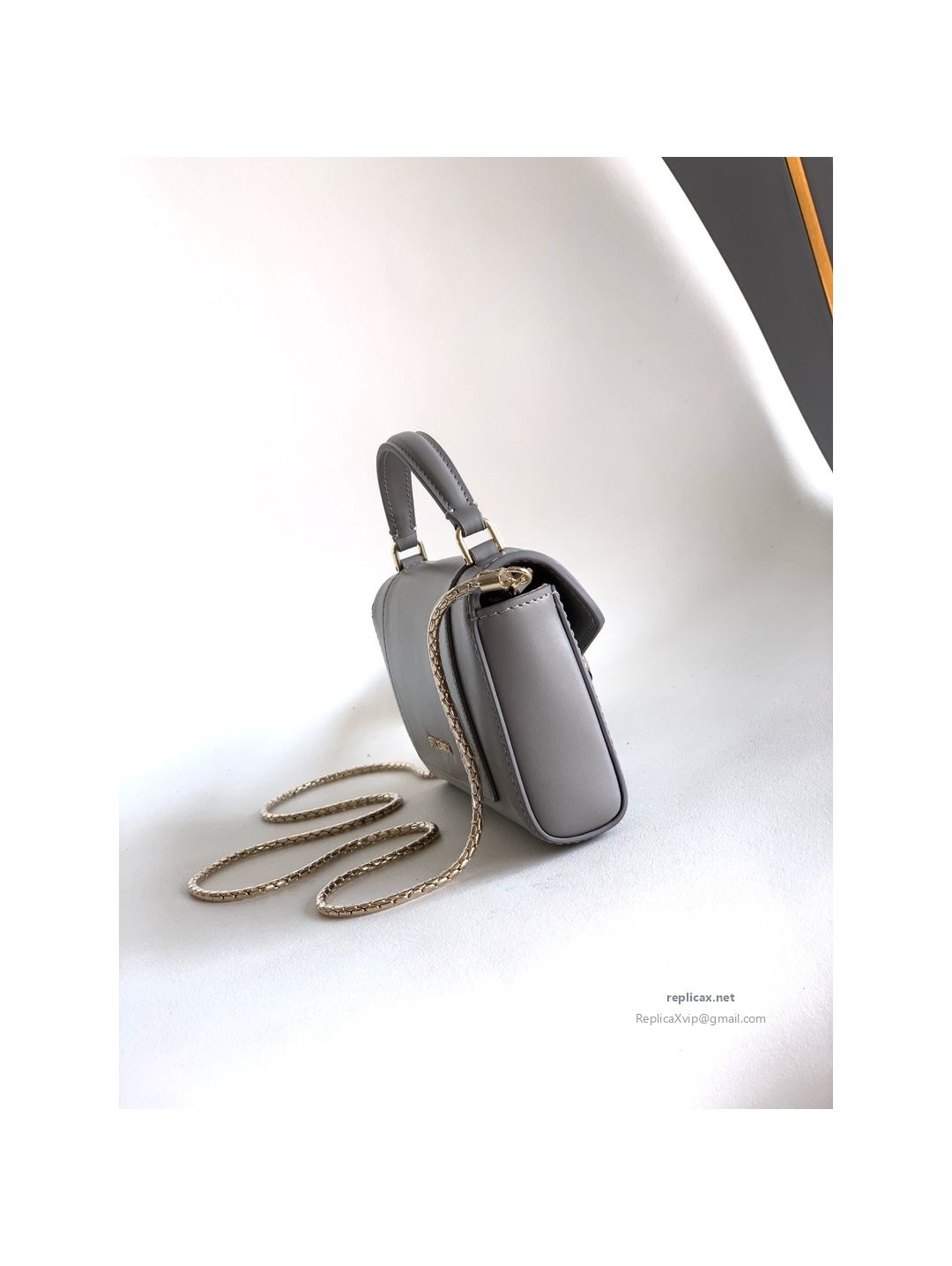 Bvlgari Serpenti Forever Phone Bag Grey Calfskin