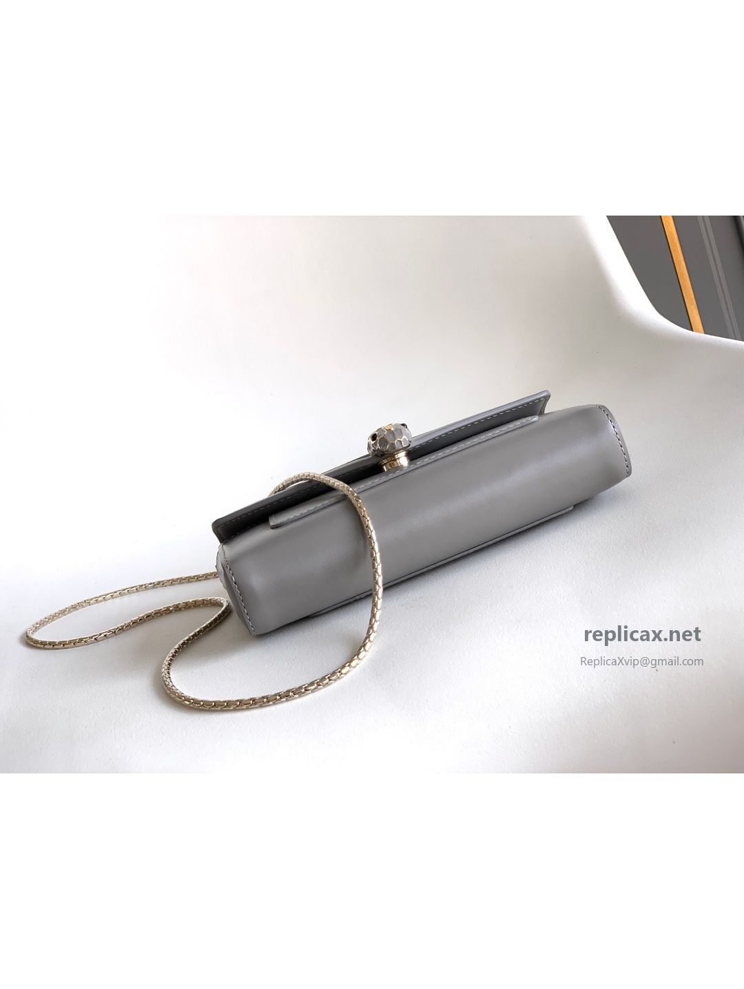 Bvlgari Serpenti Forever Phone Bag Grey Calfskin