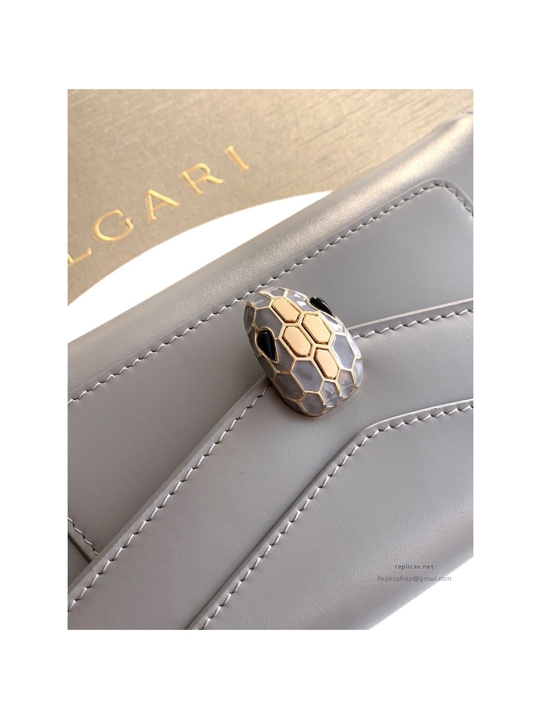 Bvlgari Serpenti Forever Phone Bag Grey Calfskin