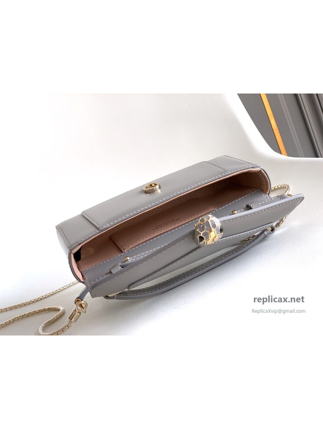 Bvlgari Serpenti Forever Phone Bag Grey Calfskin