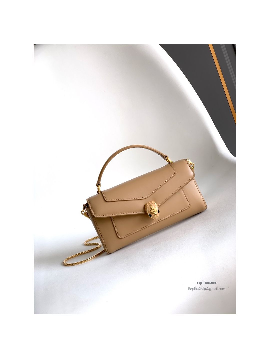Bvlgari Serpenti Forever Phone Bag Taupe Calfskin