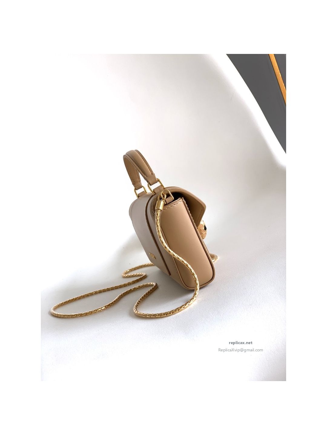 Bvlgari Serpenti Forever Phone Bag Taupe Calfskin