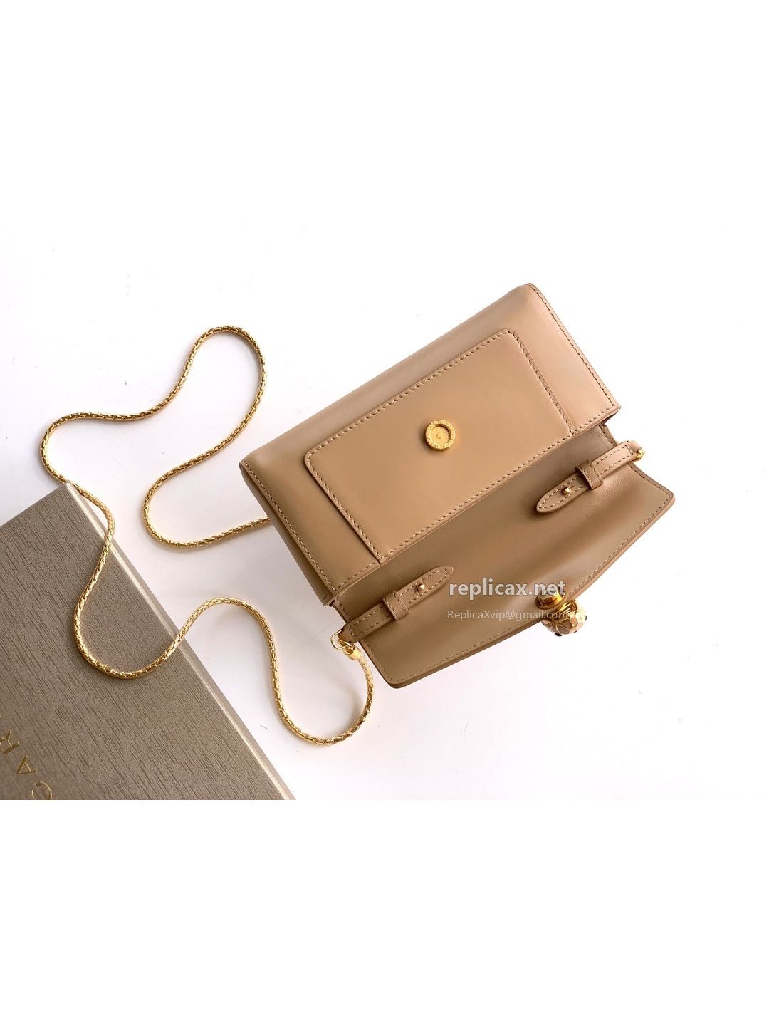Bvlgari Serpenti Forever Phone Bag Taupe Calfskin
