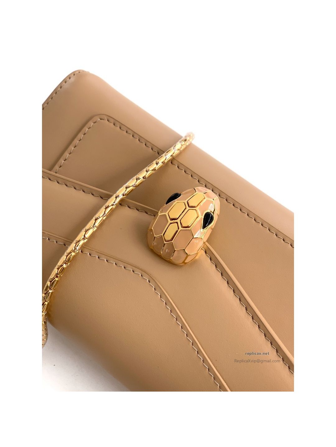Bvlgari Serpenti Forever Phone Bag Taupe Calfskin