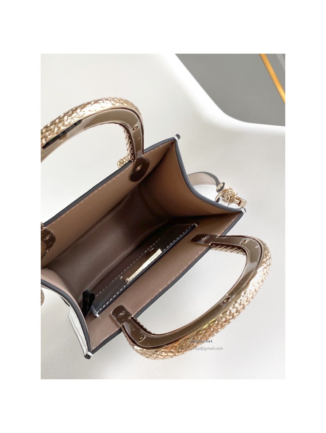 Bvlgari Serpentine Mini Tote Bag Silver Lizard-Embossed Calfskin