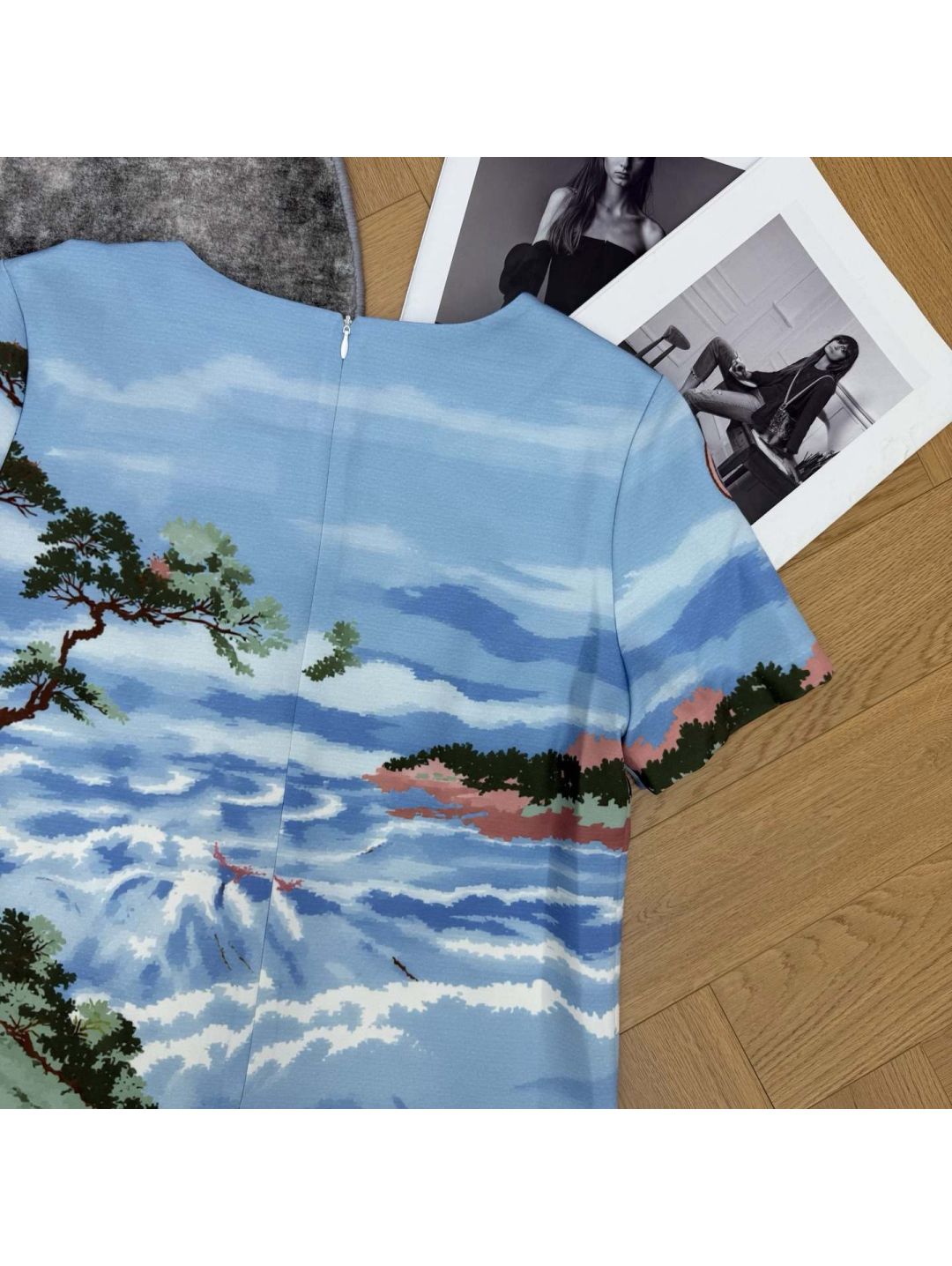 Chanel Crew Neck Short Sleeve Dress in Multicolor