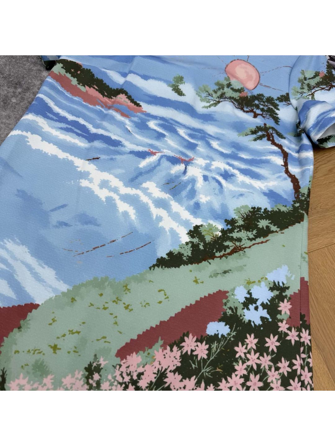Chanel Crew Neck Short Sleeve Dress in Multicolor