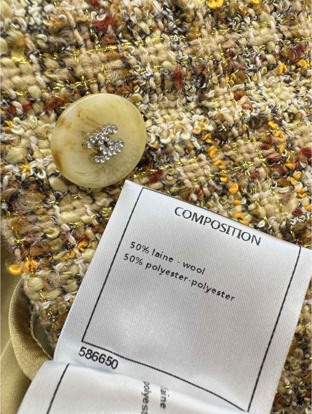 Chanel V-Neck Tweed Coat in Multicolor