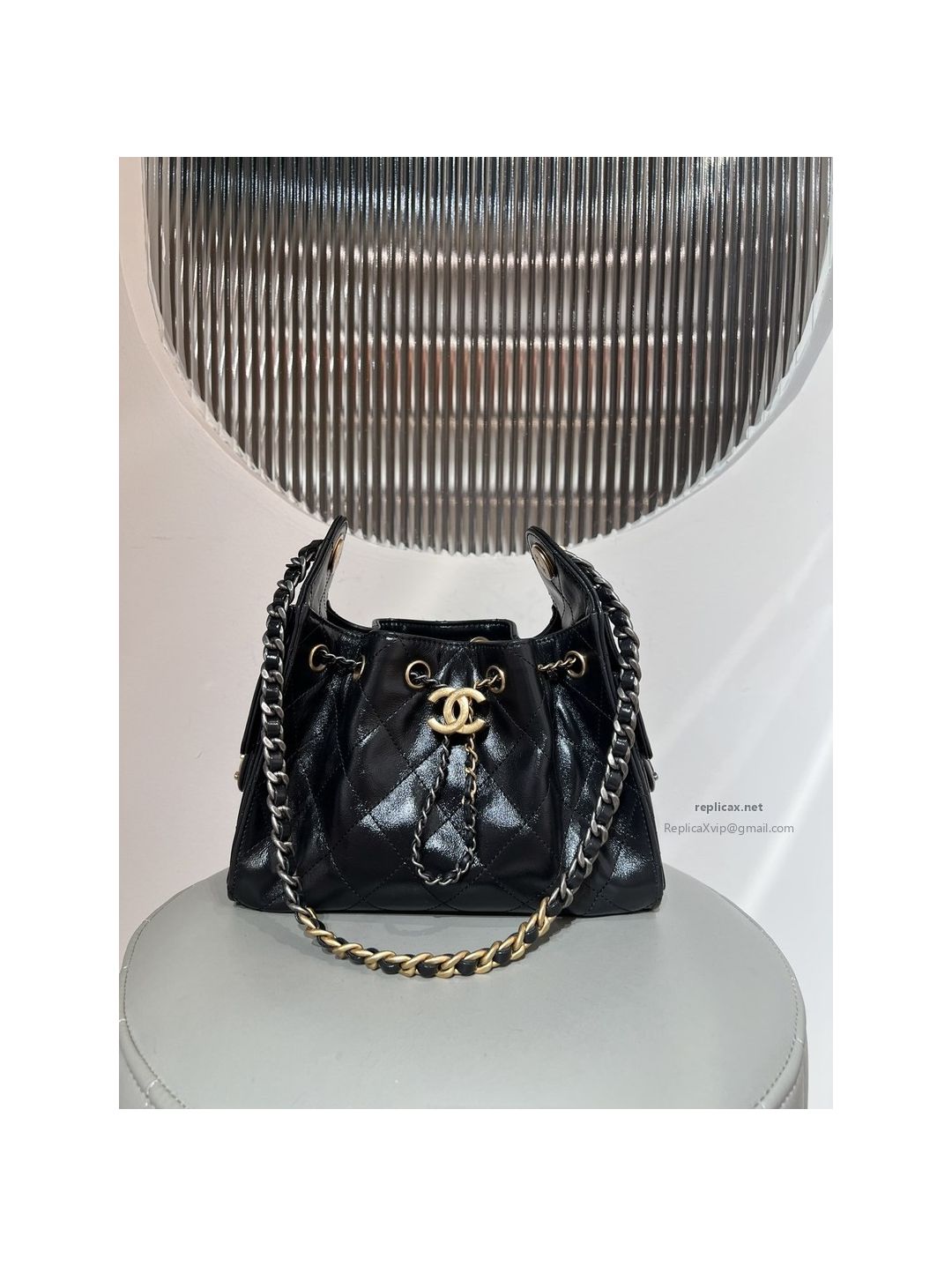 Chanel 25bag Mini Black Oil-Waxed Leather