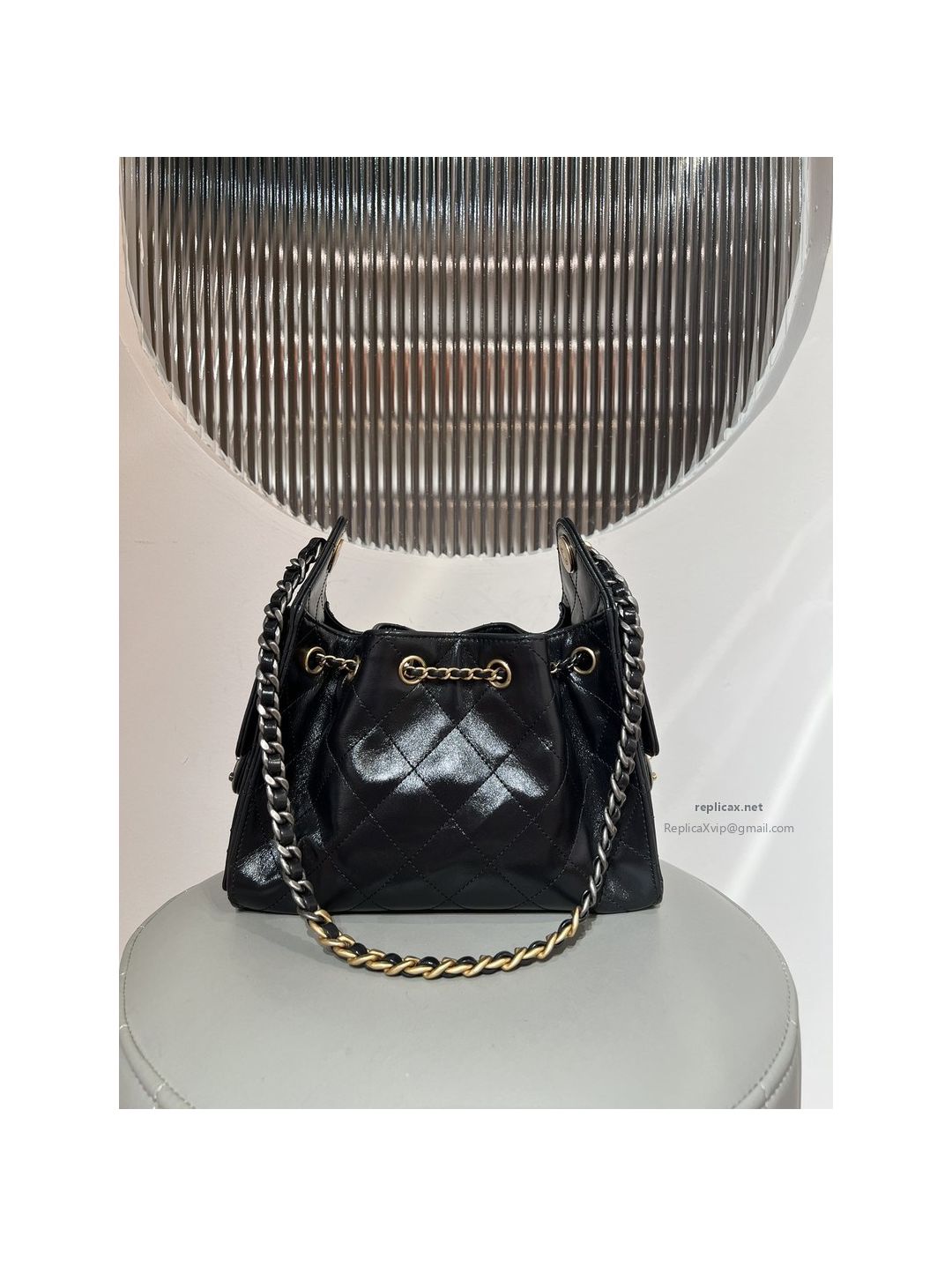 Chanel 25bag Mini Black Oil-Waxed Leather