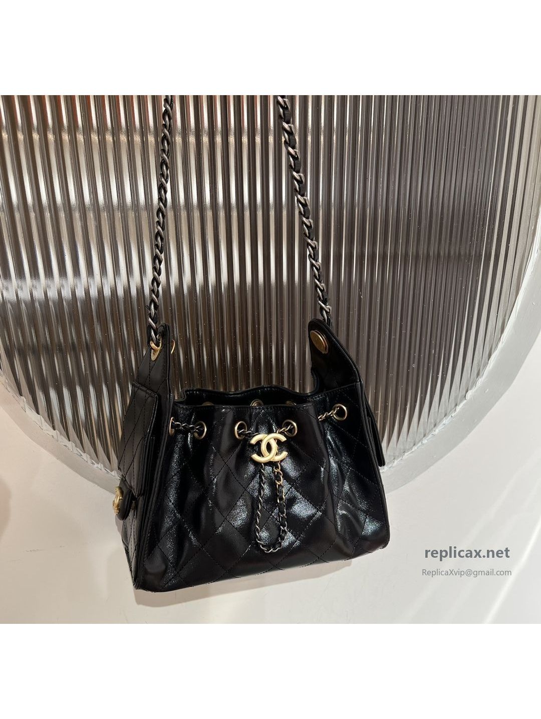 Chanel 25bag Mini Black Oil-Waxed Leather