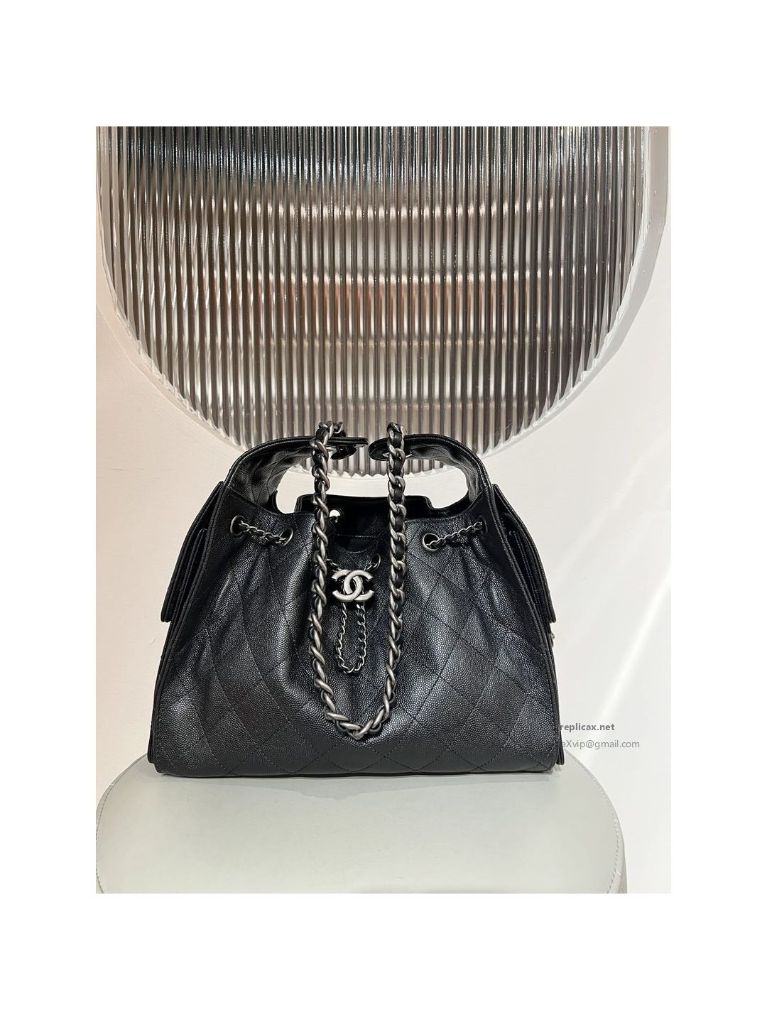 Chanel 25bag Small Black Caviar Aged Silver Hardware