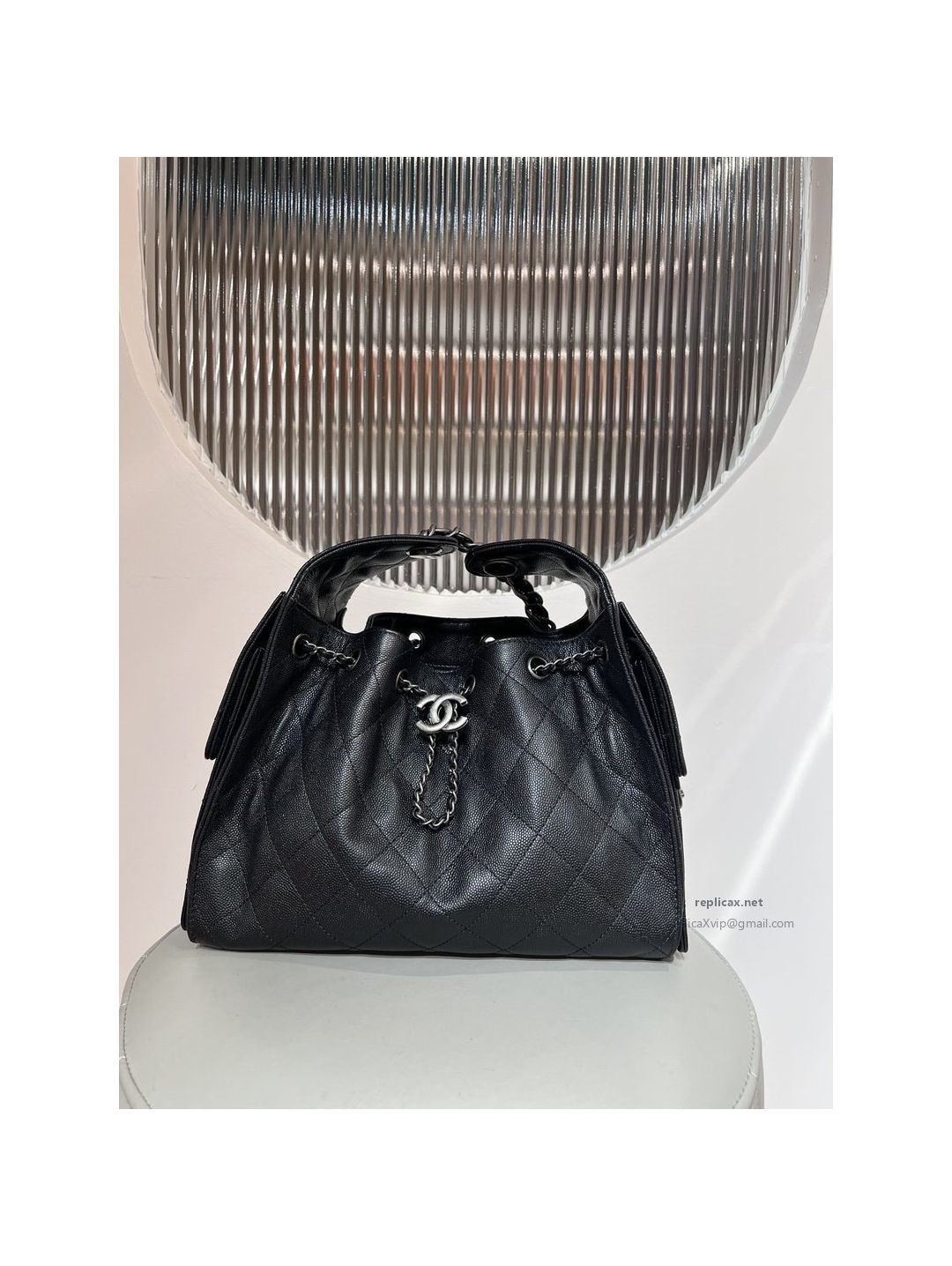 Chanel 25bag Small Black Caviar Aged Silver Hardware