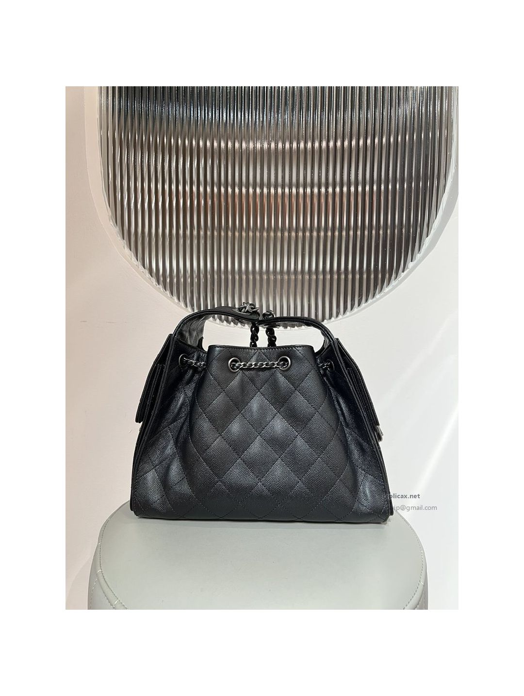 Chanel 25bag Small Black Caviar Aged Silver Hardware
