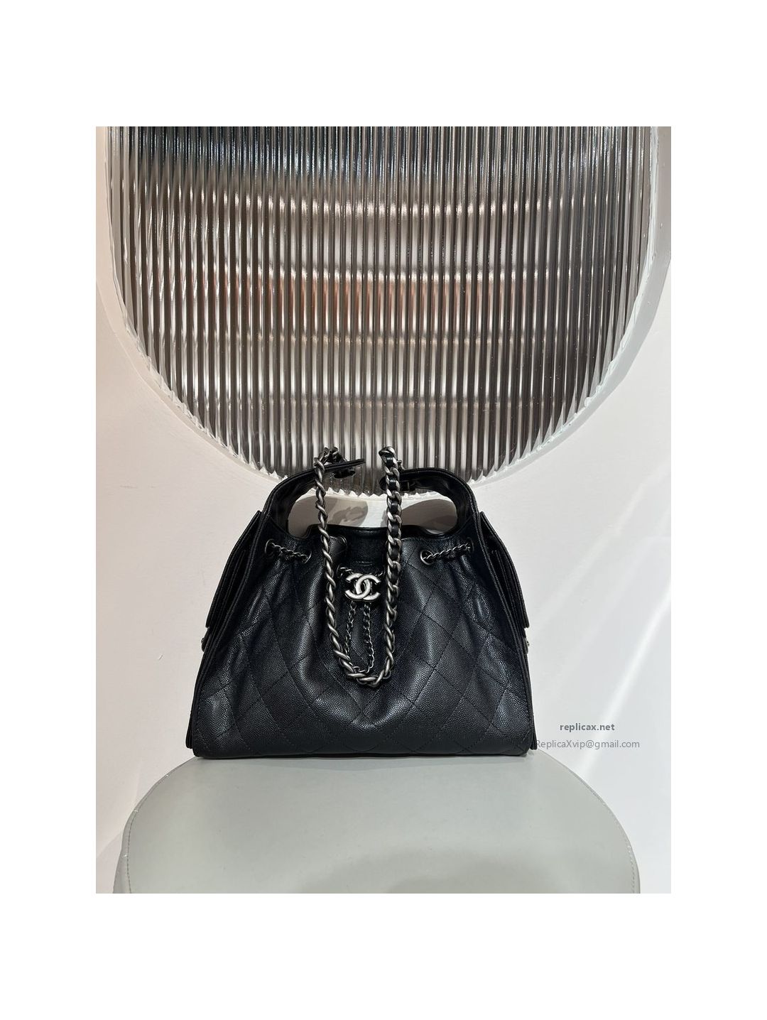 Chanel 25bag Small Black Caviar Aged Silver Hardware