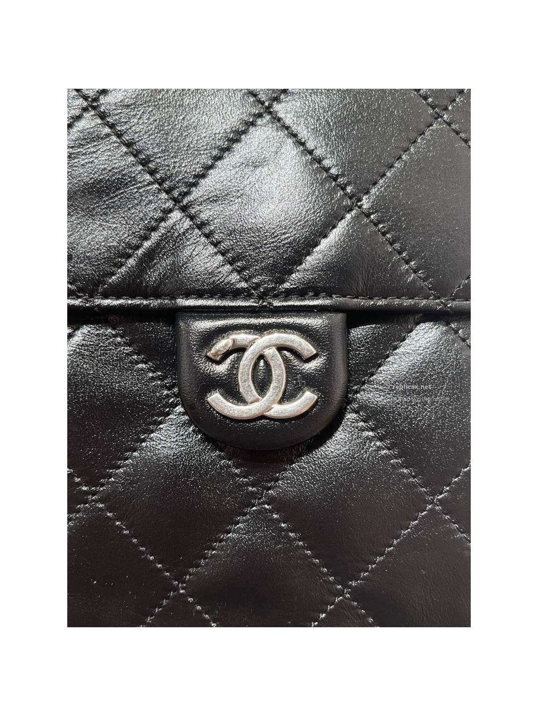 Chanel 25bag Small Black Oil-Waxed Leather Aged Silver Hardware