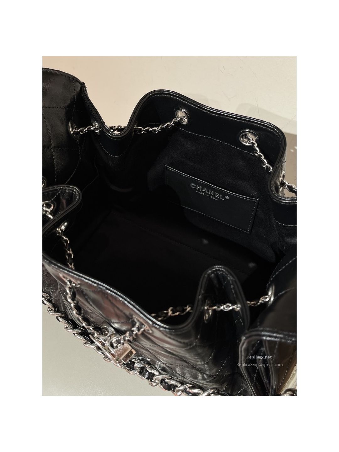 Chanel 25bag Small Black Oil-Waxed Leather Aged Silver Hardware