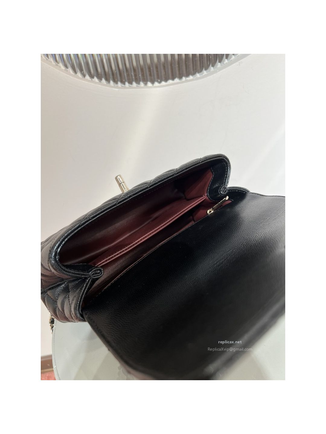 Chanel Coco Handle Small Black Caviar Light Gold Hardware