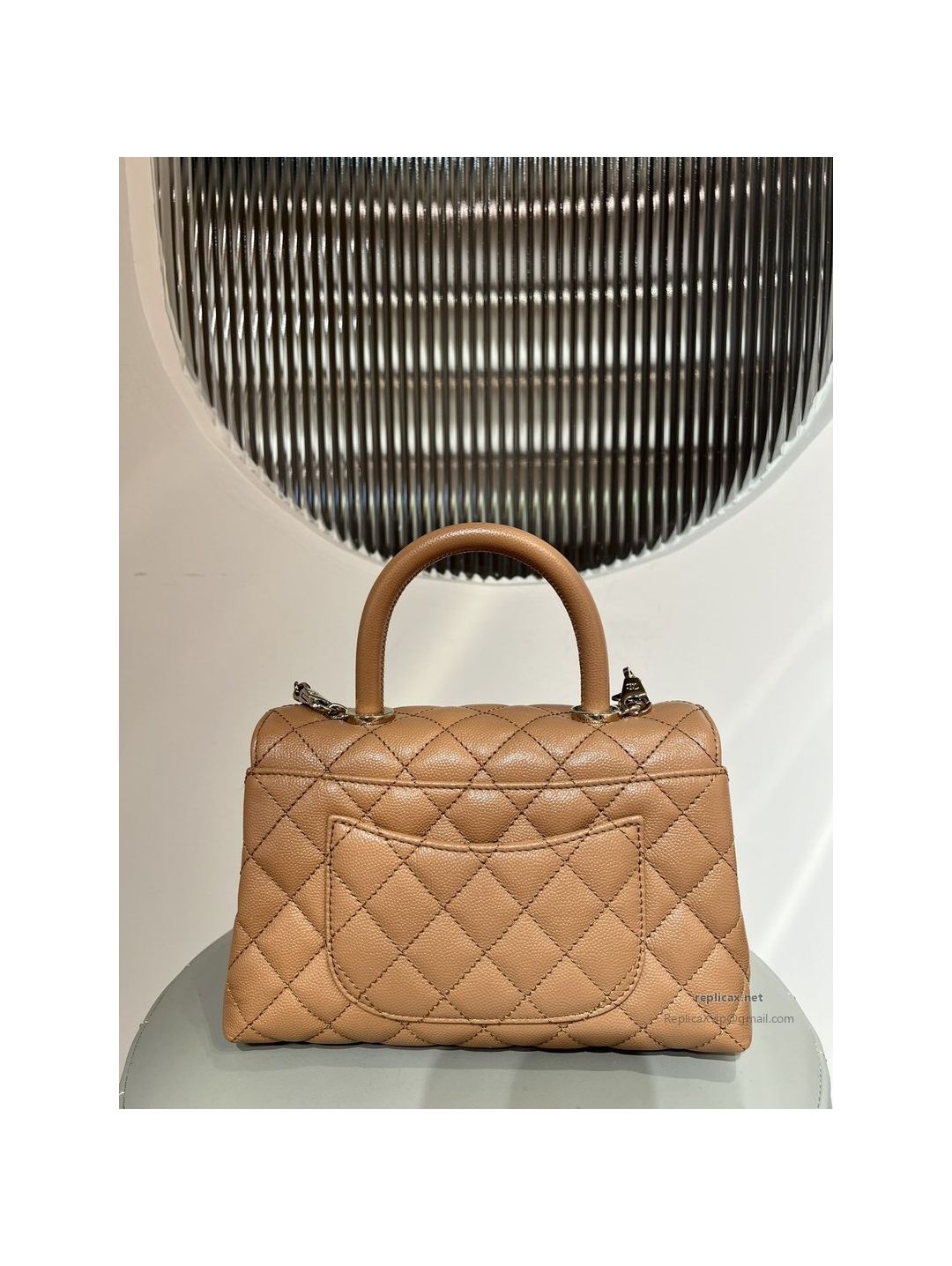 Chanel Coco Handle Small Milk Tea Caviar Light Gold Hardware