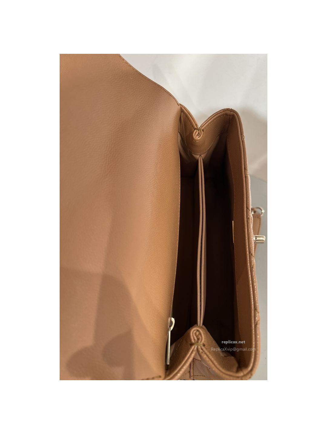 Chanel Coco Handle Small Milk Tea Caviar Light Gold Hardware