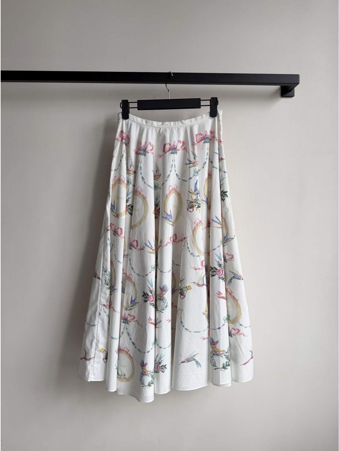 Dior A-Line Floral Skirt in Multicolor