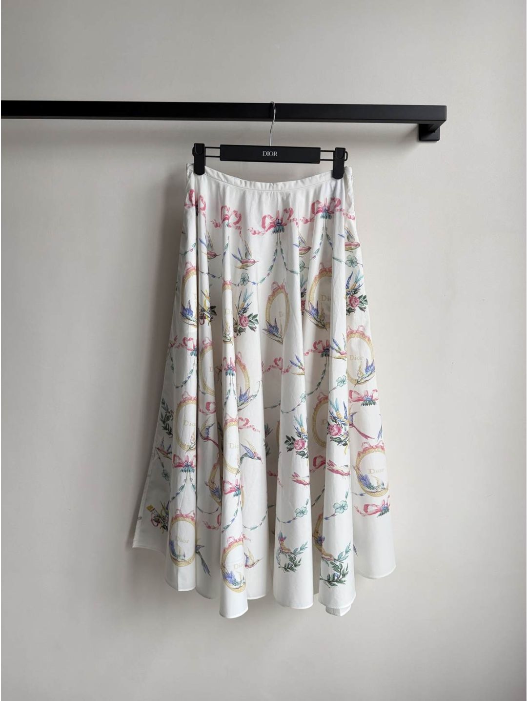Dior A-Line Floral Skirt in Multicolor