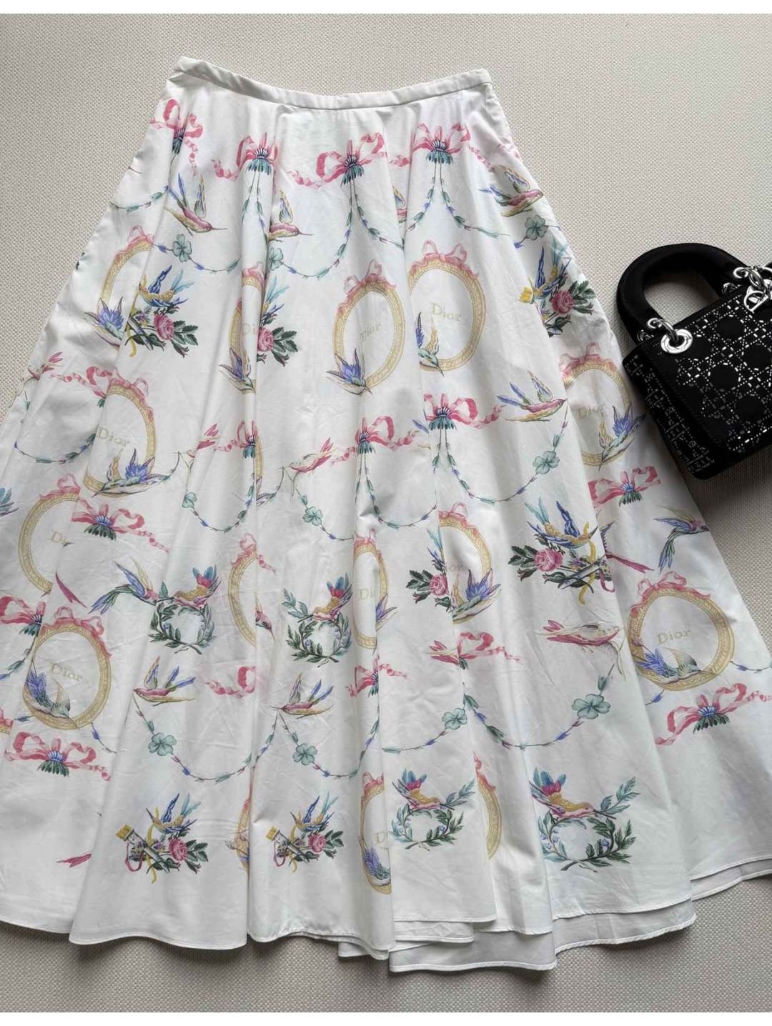 Dior A-Line Floral Skirt in Multicolor