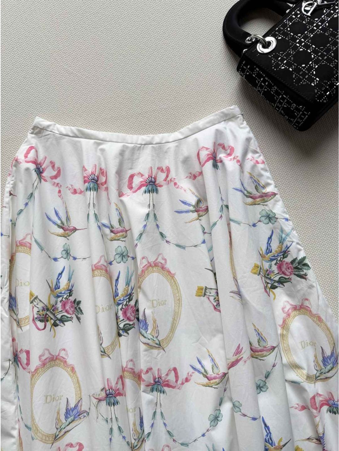 Dior A-Line Floral Skirt in Multicolor