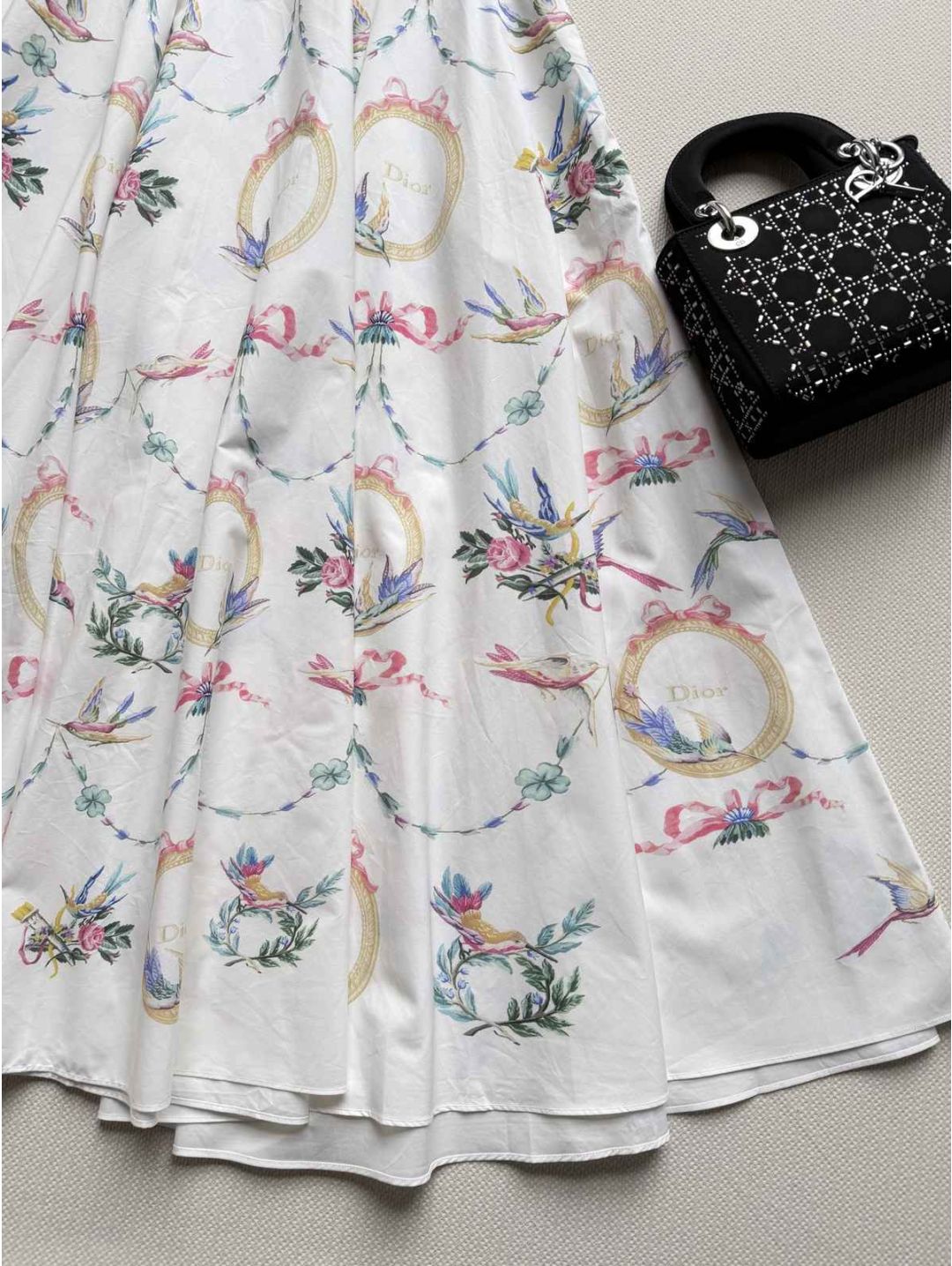 Dior A-Line Floral Skirt in Multicolor