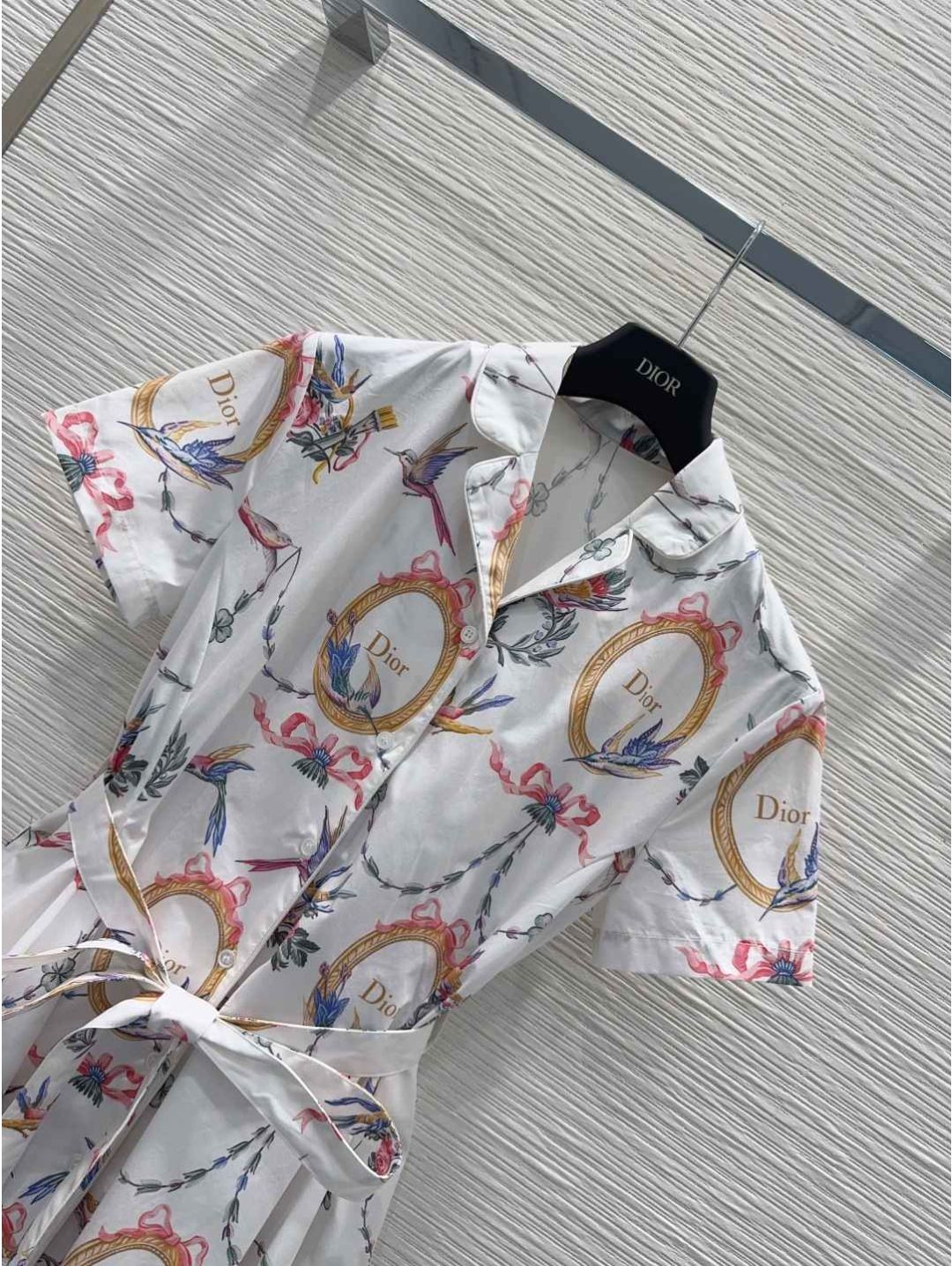 Dior Belted Monogram Dress in Multicolor