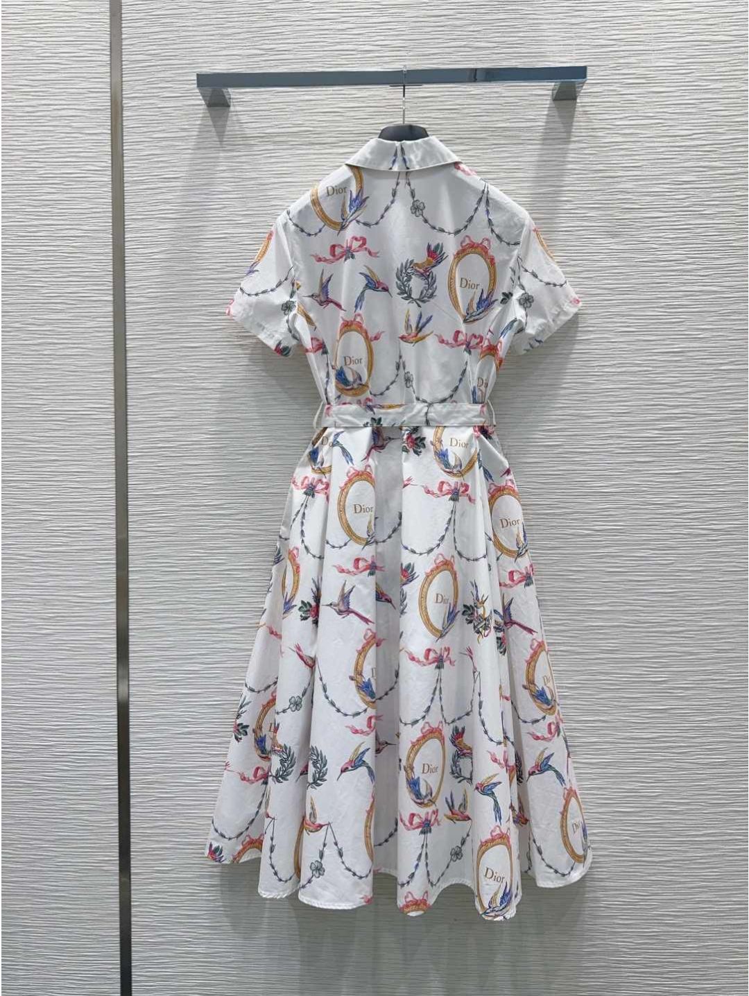 Dior Belted Monogram Dress in Multicolor