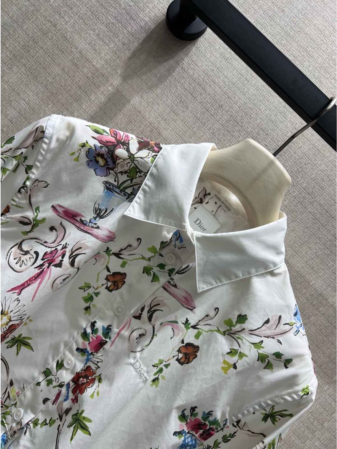 Dior Floral Long Sleeve Shirt in Multicolor