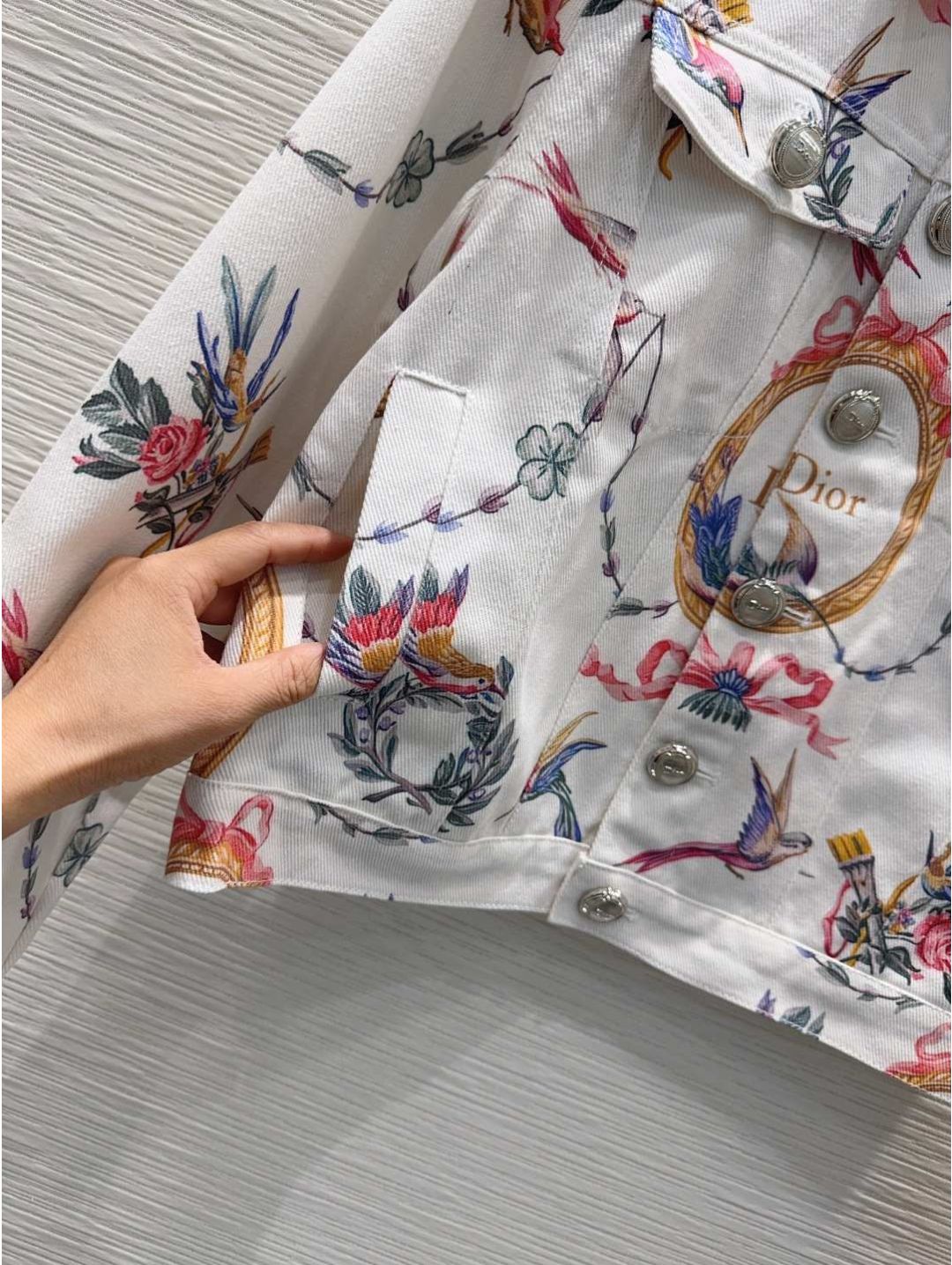 Dior Floral Monogram Coat in Multicolor