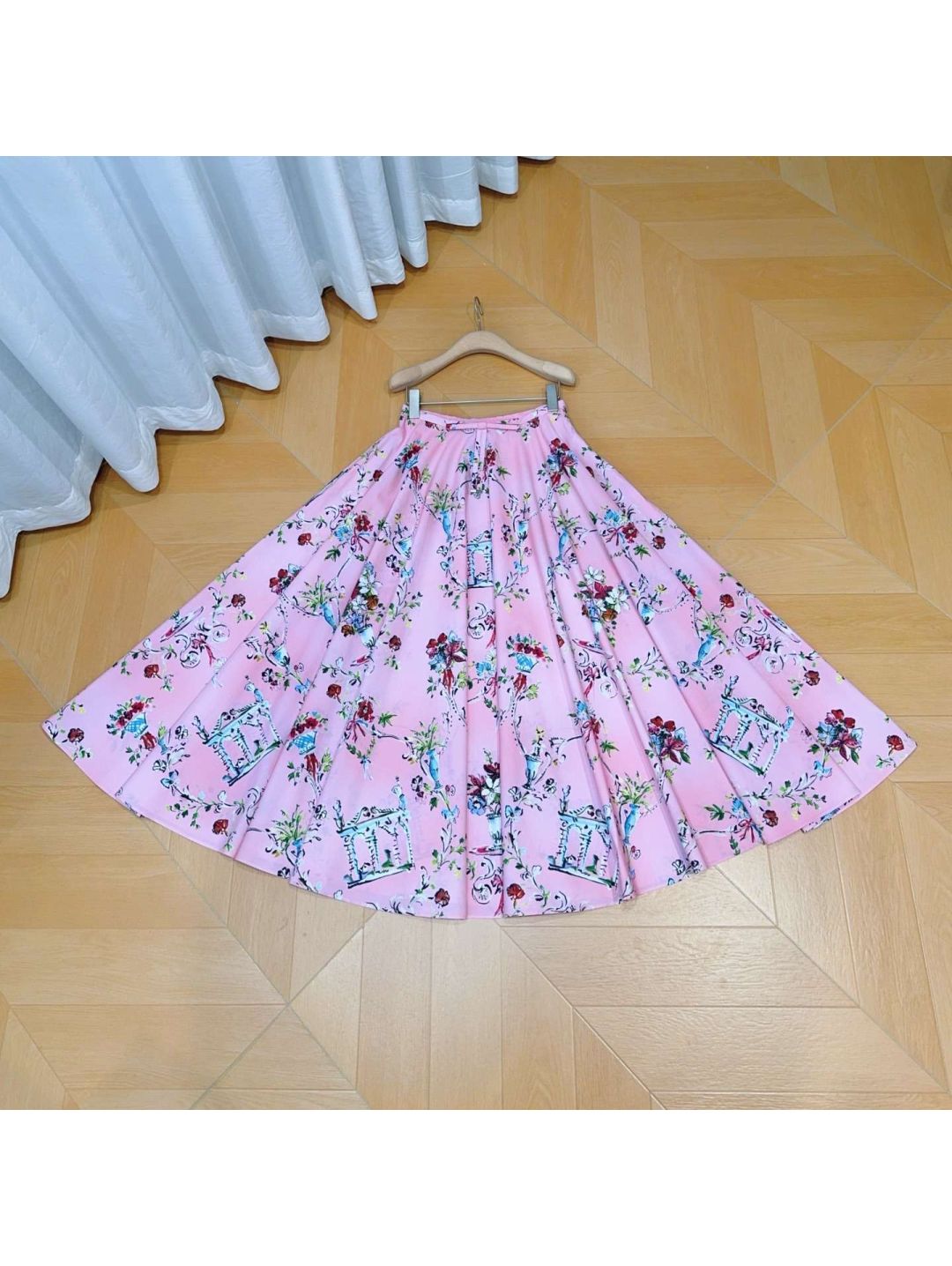 Dior Floral Pleated Skirt in Multicolor