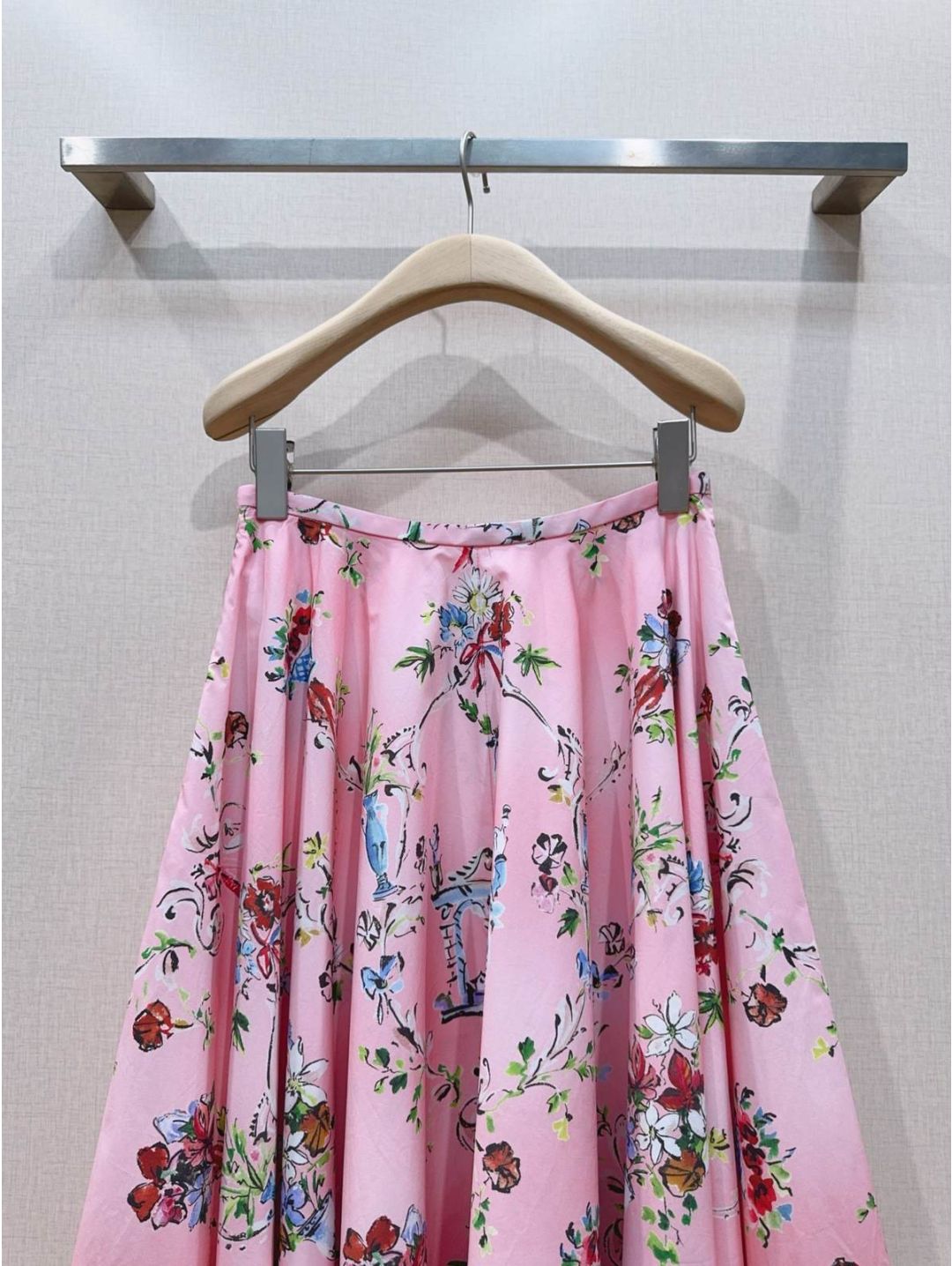 Dior Floral Pleated Skirt in Multicolor