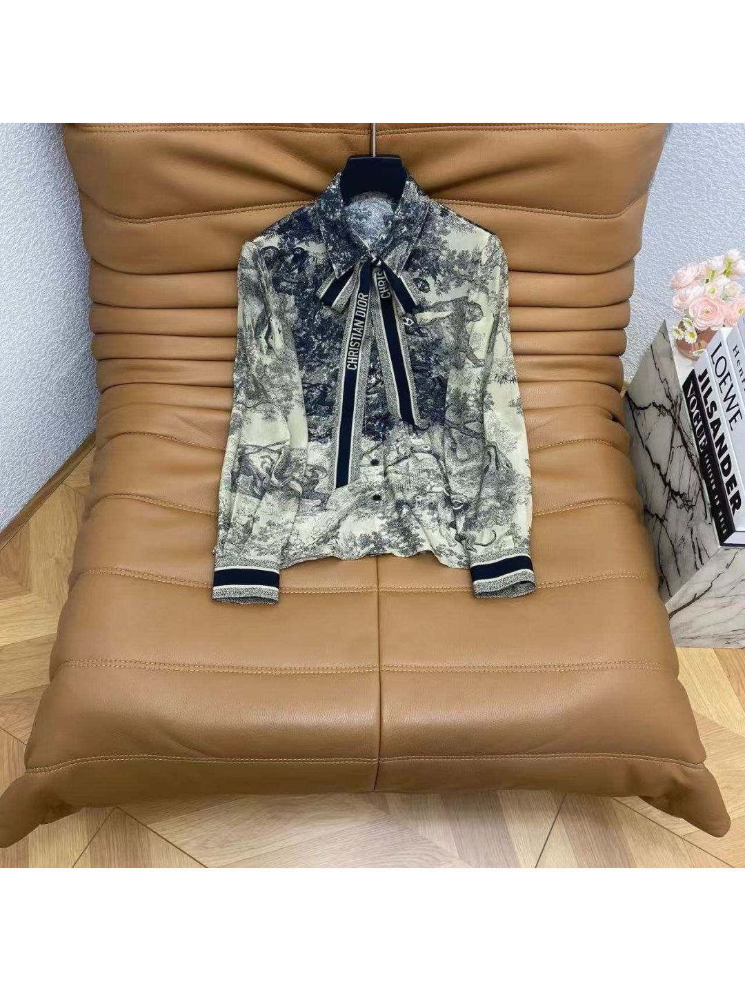 Dior Silk Bow Shirt in Multicolor