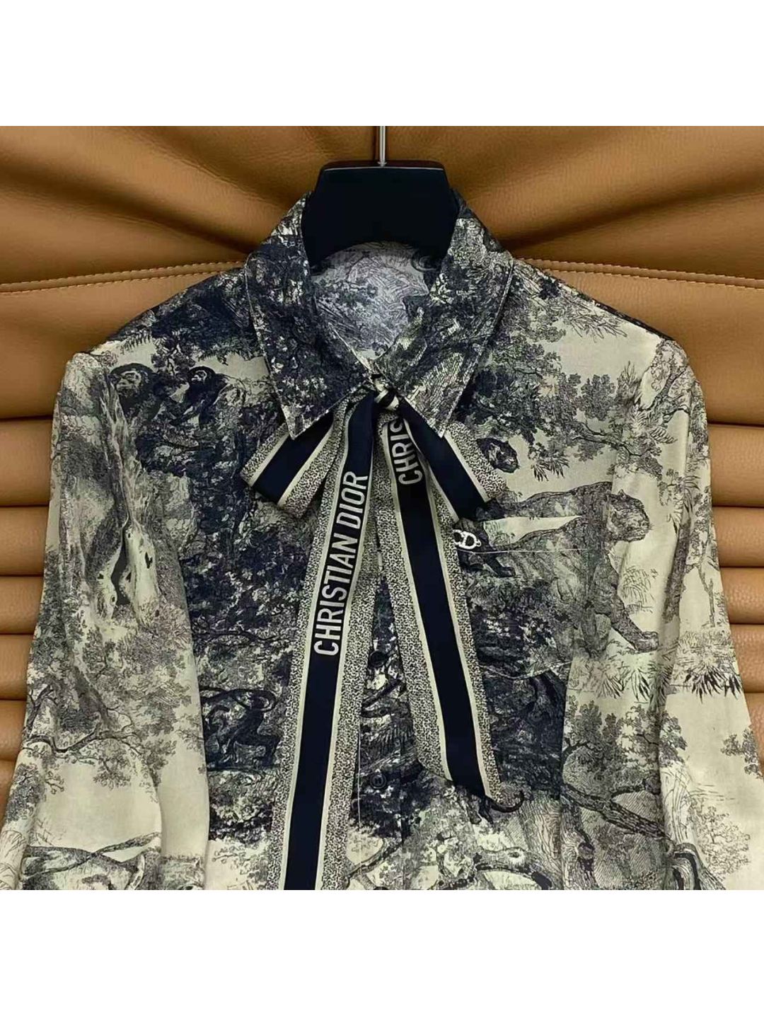Dior Silk Bow Shirt in Multicolor