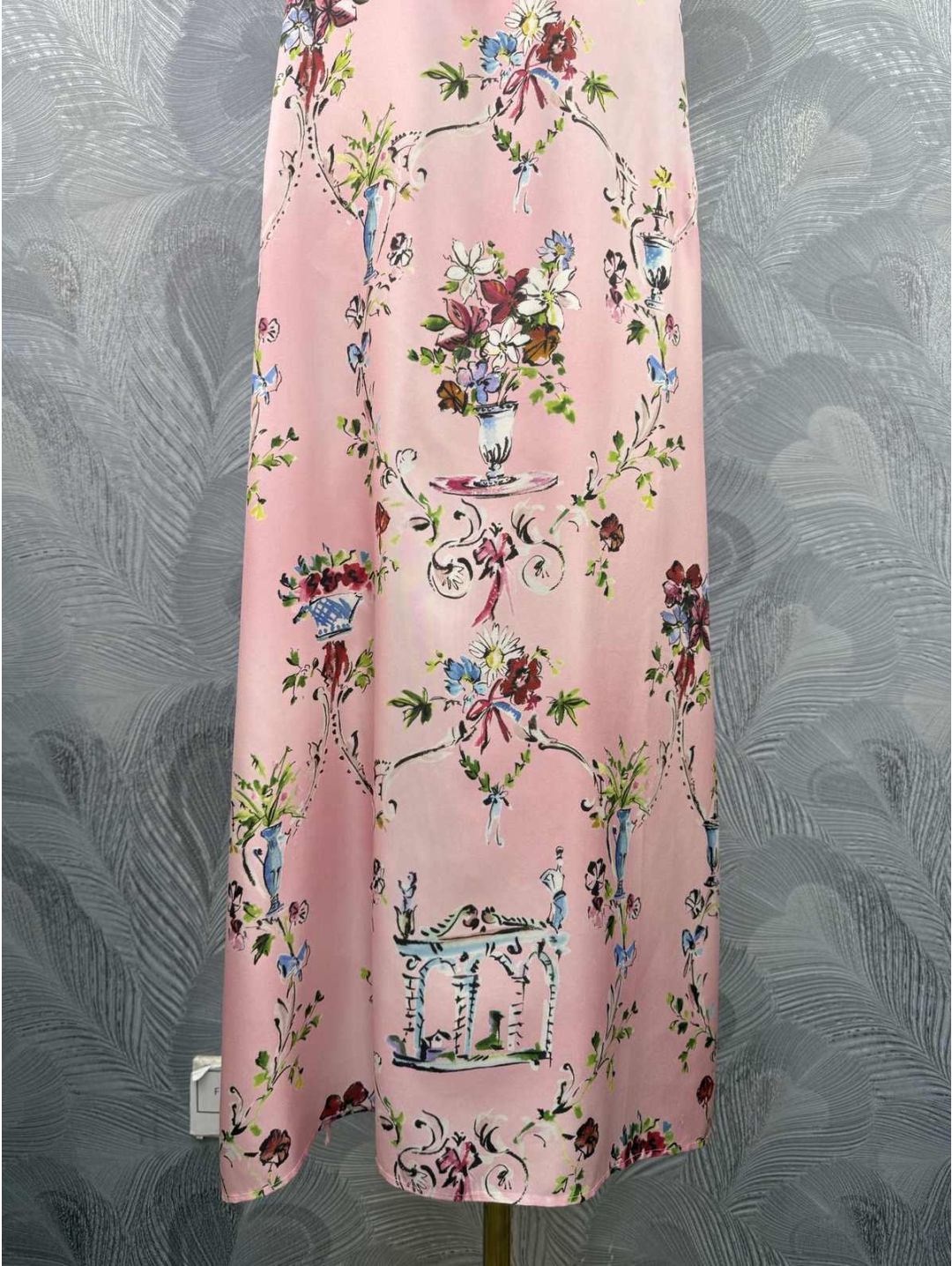 Dior Stand Collar Maxi Dress in Multicolor