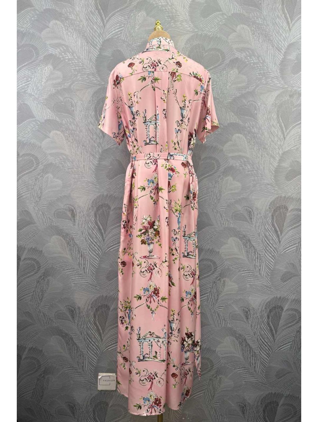 Dior Stand Collar Maxi Dress in Multicolor