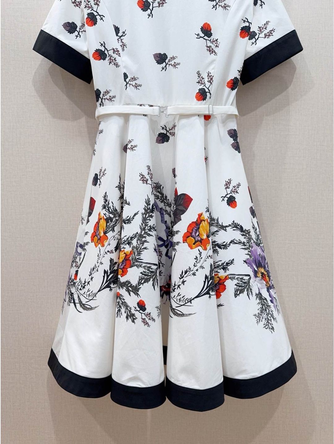 Dior Turn-Down Collar Short Sleeve Dress in Multicolor
